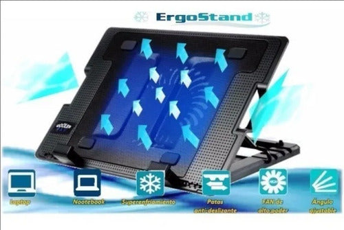 Ventilador Externo Laptop Base Enfriadora 2 Usb 5 Posiciones
